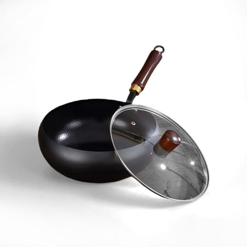 Thick Uncoated Iron Pot, Japanese Iron Pan, Uncoated Cast Iron Pot, Hand-Forged Non-Stick Pan without Coating, High-Purity Frying Pan, Cast Iron Skillet—Universal Kitchen Cookware Suitable for Gas and Induction Stoves.