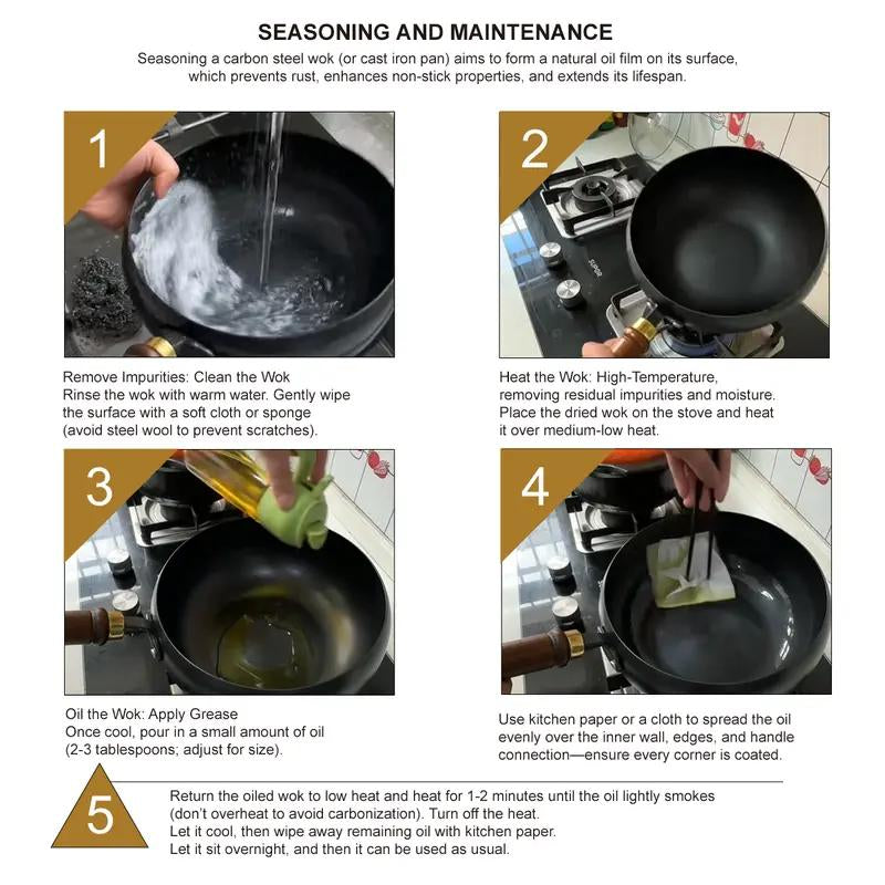 Thick Uncoated Iron Pot, Japanese Iron Pan, Uncoated Cast Iron Pot, Hand-Forged Non-Stick Pan without Coating, High-Purity Frying Pan, Cast Iron Skillet—Universal Kitchen Cookware Suitable for Gas and Induction Stoves.