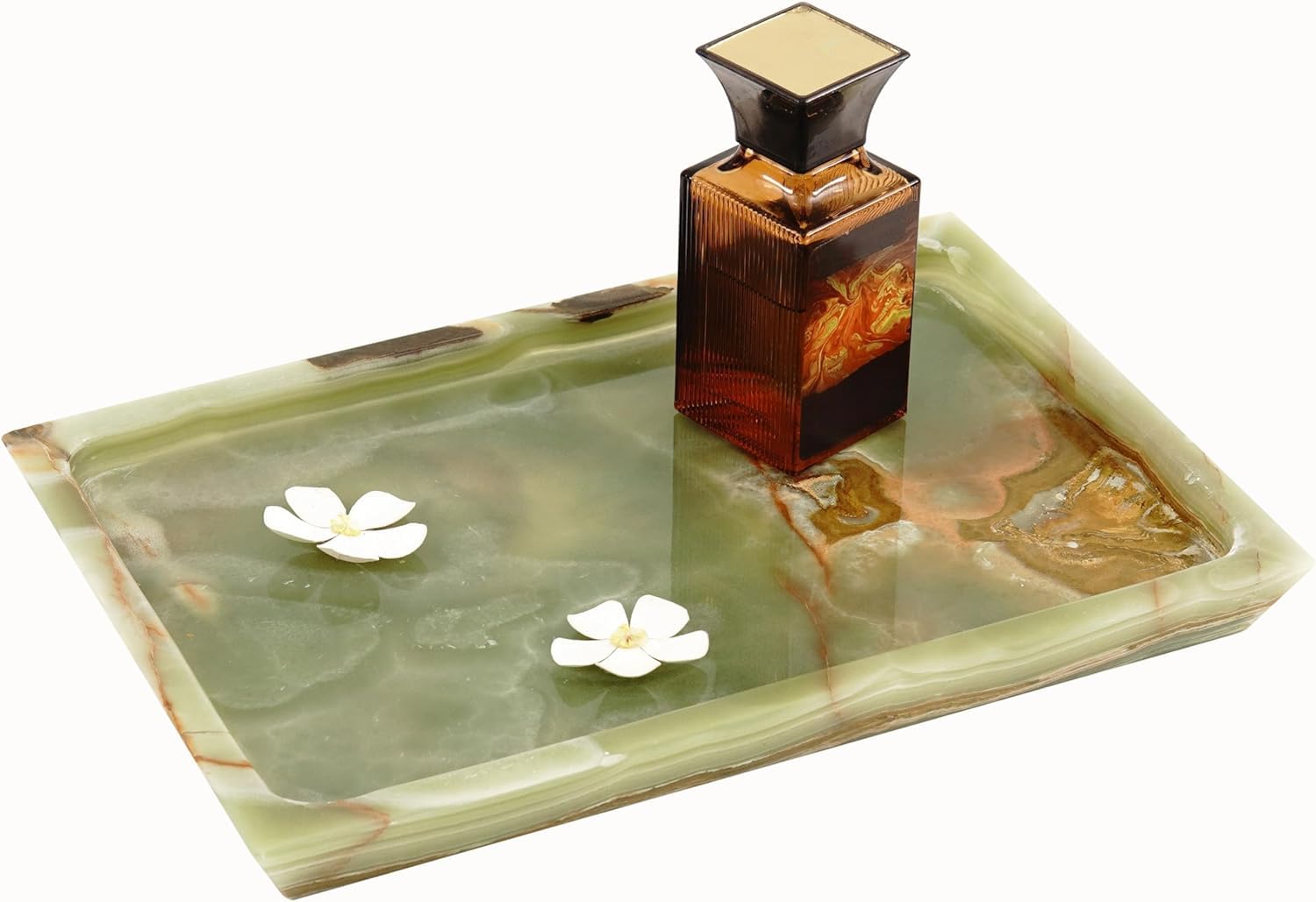 Radicaln Marble Serving Tray 12" Inches Green Onyx Handmade Charcuterie Board with Lid for Kitchen - Serving Dishes Vanity Tray & Ottoman Tray - Tray for Serving Food