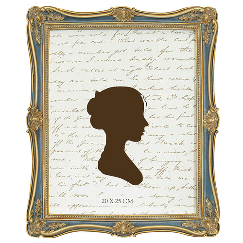 AELS 5x7/8x10 Inch Vintage Picture Frame Elegant Antique Photo Frames with Glass Front Photo Display Tabletop Wall Hanging Gift Ideas Gold (Gold and Blue 8x10)